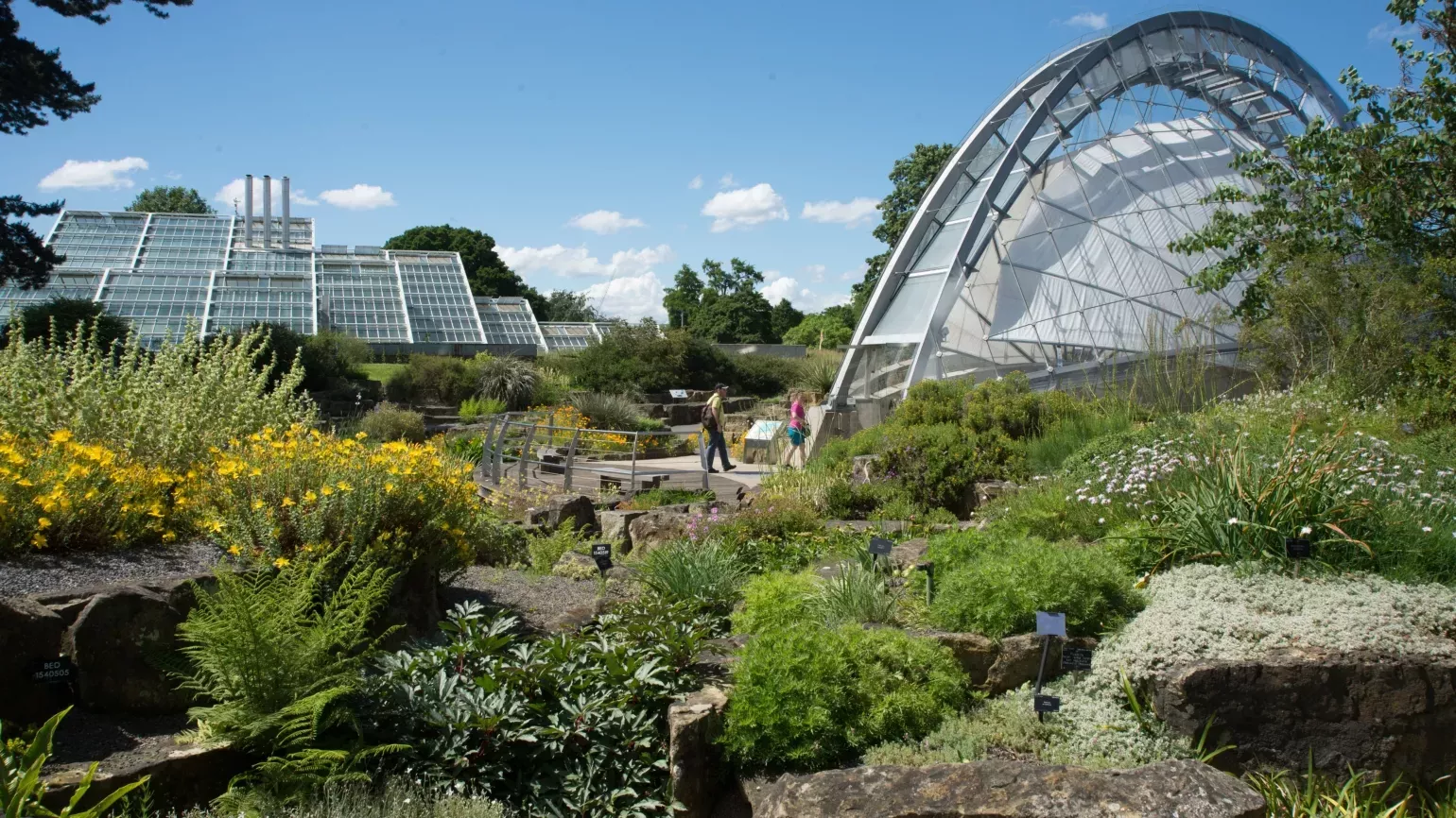 Alpine House viewed from Rock Garden Alpine House viewed from Rock Garden