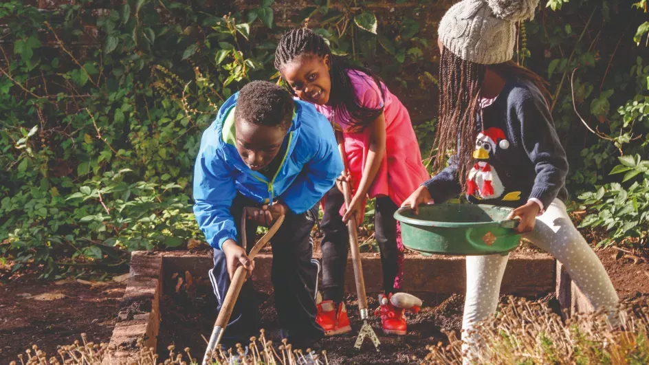 Children gardening