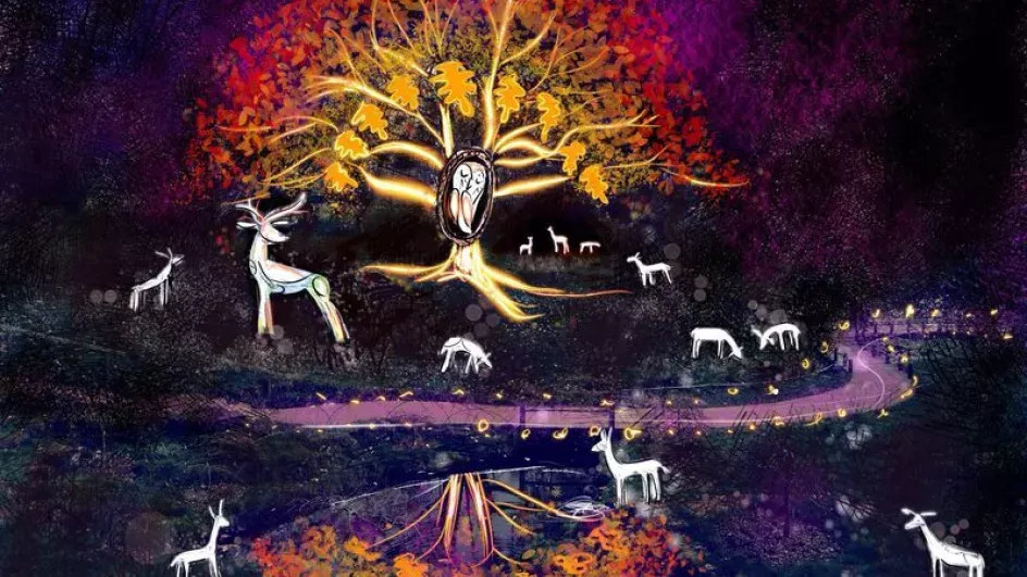 The Tree of Life installation at Glow Wild