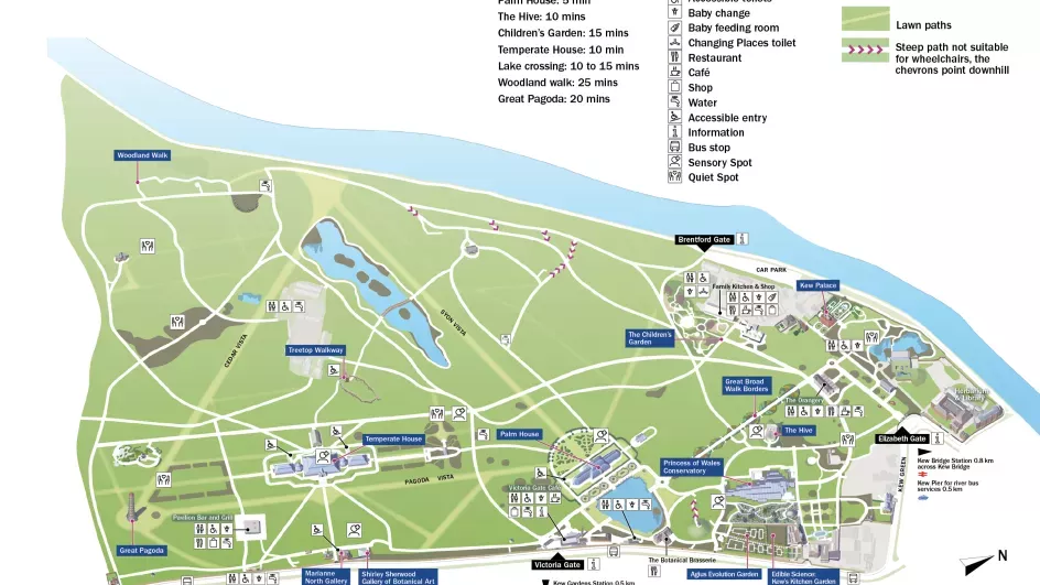 Accessibility map of Kew Gardens © RBG Kew