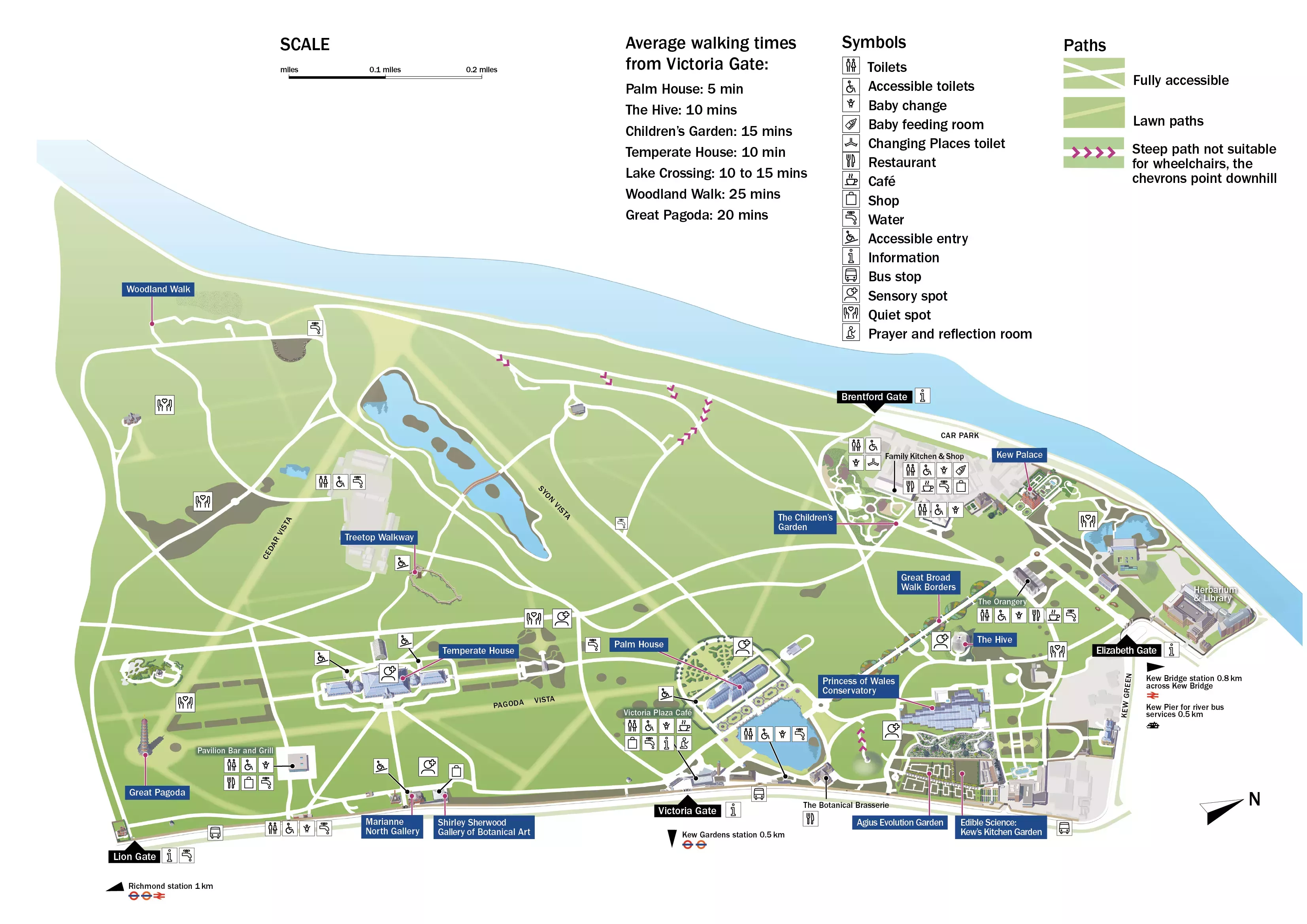 Accessibility map of Kew Gardens © RBG Kew Accessibility map of Kew Gardens
