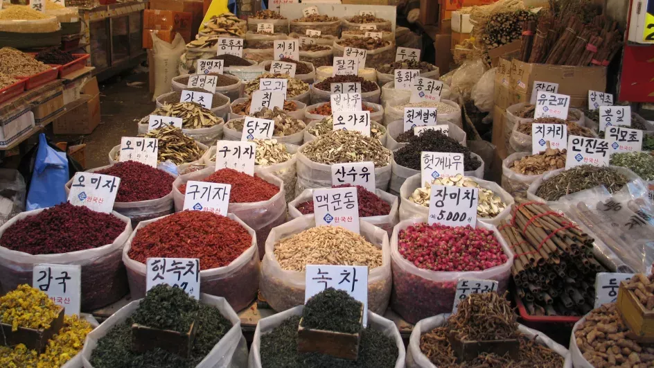 Herbal medicines on sale in South Korea (Photo: Gael Chardon)