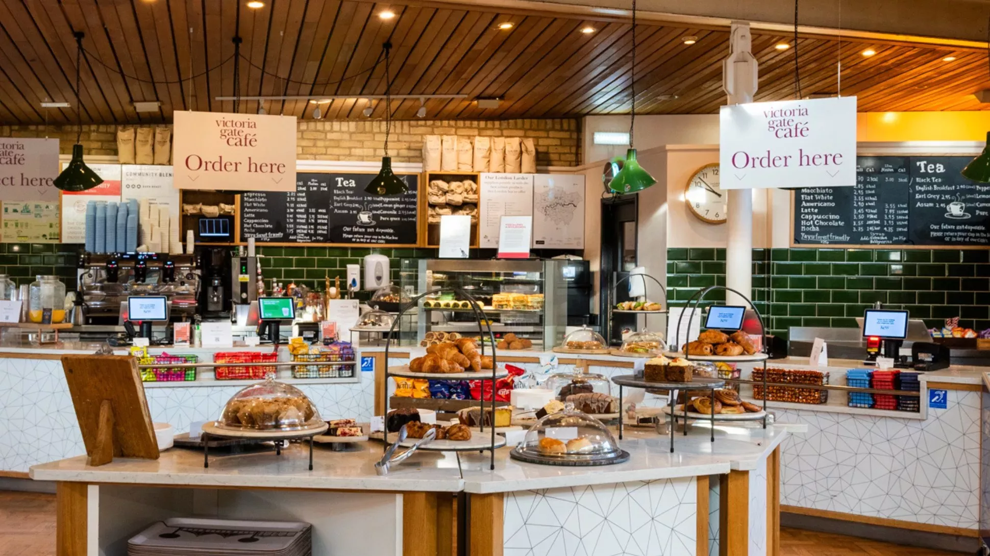 Victoria Plaza Cafe at Kew Gardens The Victoria Plaza Cafe at Kew Gardens stacked with food and serving counters
