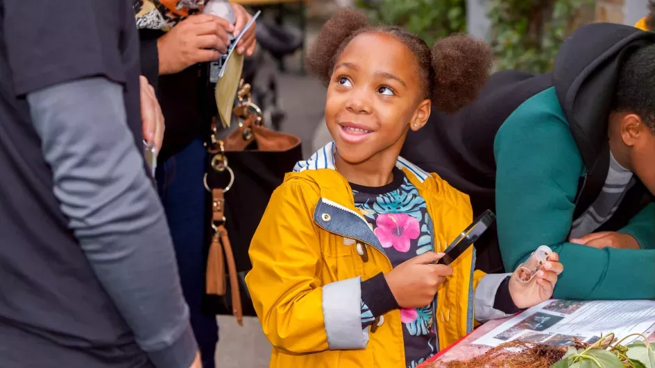 A kid at Pollinator day
