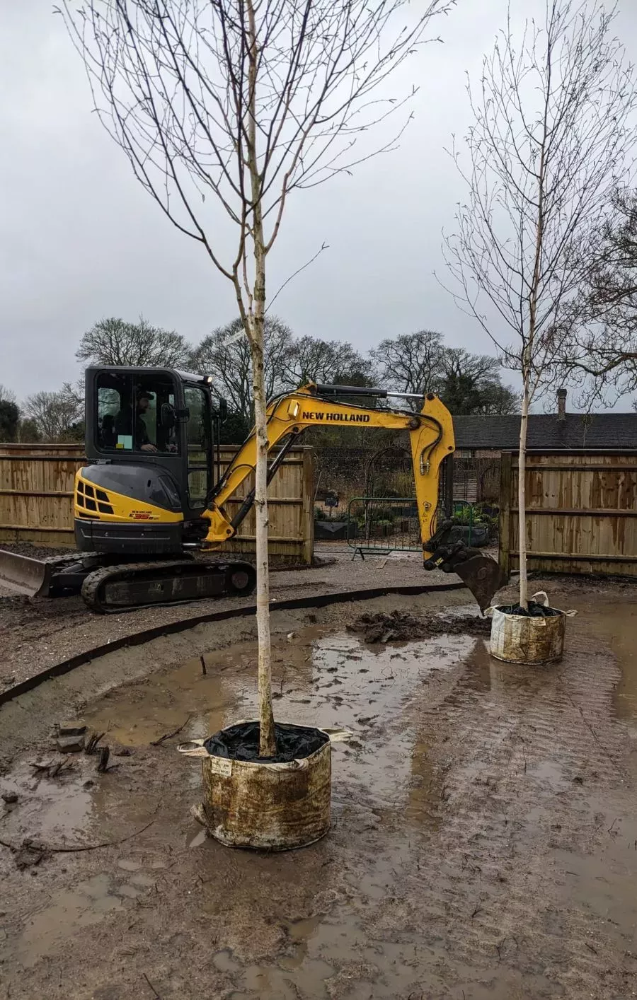 Wakehurst Children's & Community Garden, Visual Air © RBG Kew A digger levelling the ground.